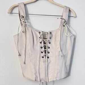 Widow Forgotten Love Twill Lace Up Corset Top